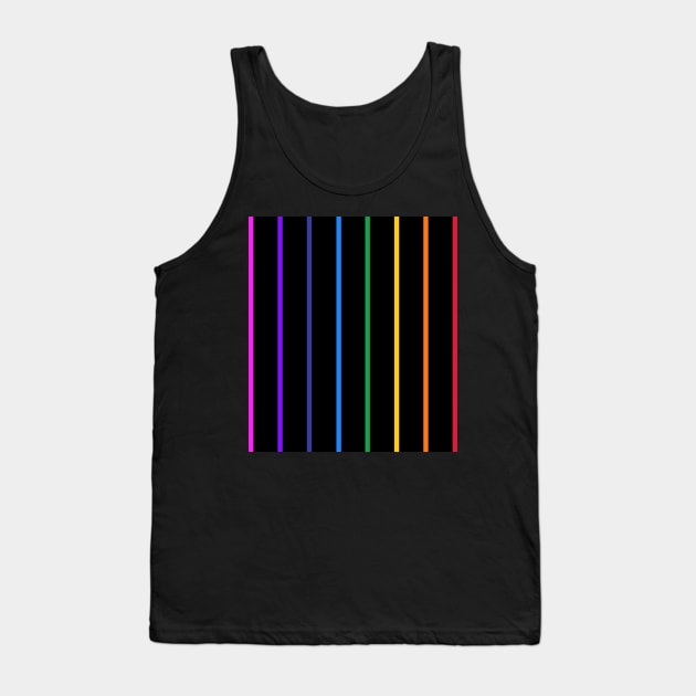 Vintage black and narrow rainbow stripes - vertical Tank Top by bettyretro